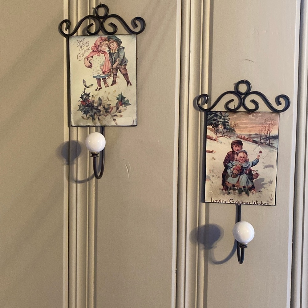 Vintage Christmas Metal Art Hangers